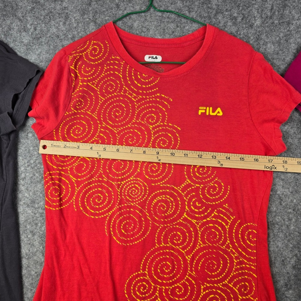 Fila Sport Womens Graphic T-Shirt Bundle Set of 3 Red Grey Pink Size Medium - Picture 5 of 12